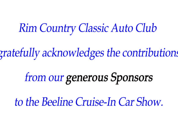 Beeline Cruise-In Car Show Sponsor Thanks