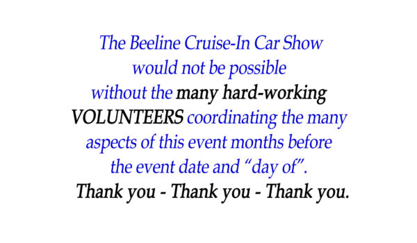 Rim Country Classic Auto CLub Volunteer Thank You