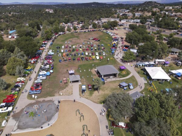 Drone View of Car Show